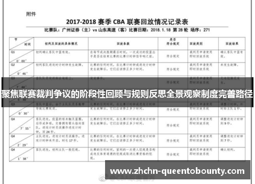 聚焦联赛裁判争议的阶段性回顾与规则反思全景观察制度完善路径